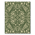 Olive Green Floral Vine Symmetry Rug