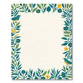 Teal Blue Floral Bird Garden Border Rug