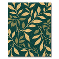 Emerald Green Golden Branch Foliage Rug
