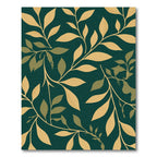 Emerald Green Golden Branch Foliage Rug