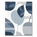Cool Tones Abstract Leaf Stripes Rug