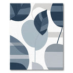 Cool Tones Abstract Leaf Stripes Rug