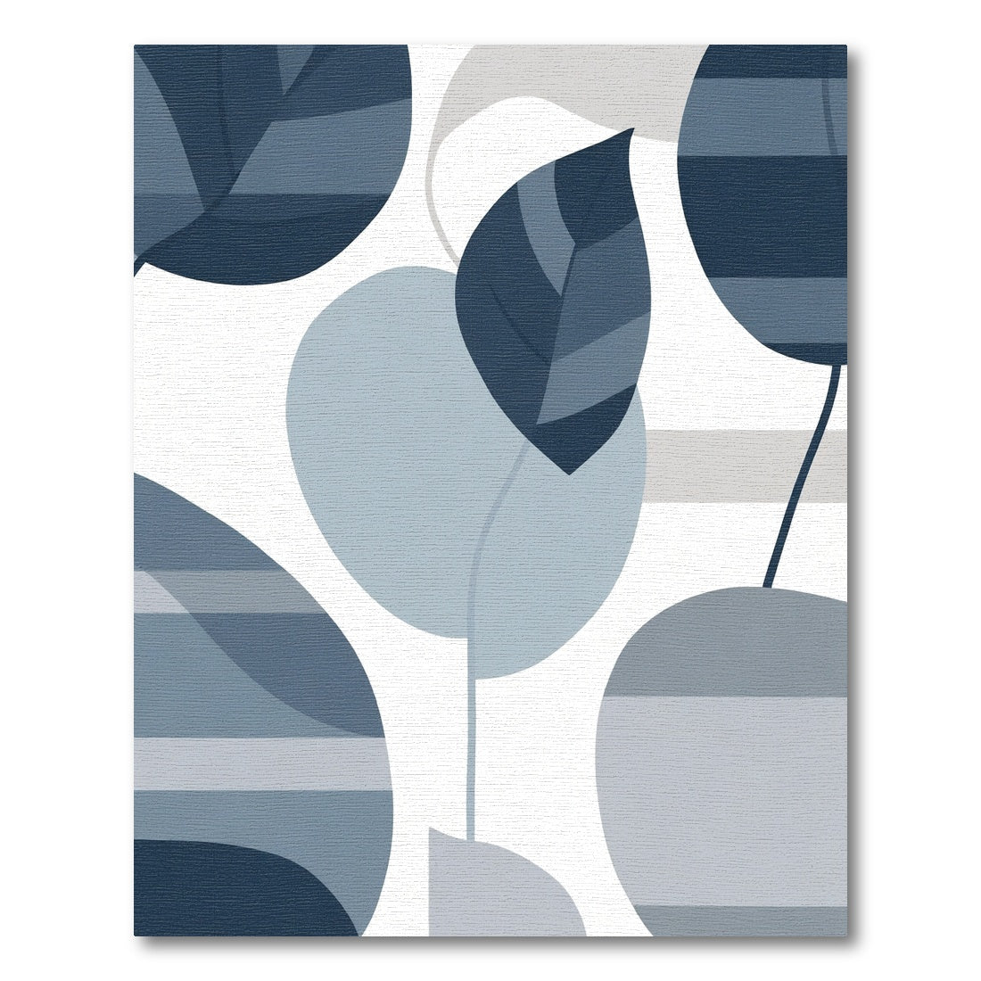 Cool Tones Abstract Leaf Stripes Rug