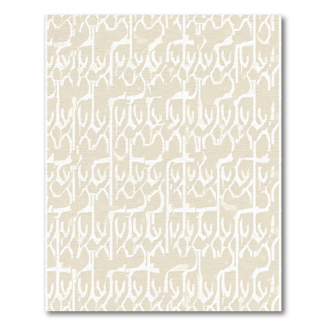 Light Beige Abstract Organic Overlay Rug