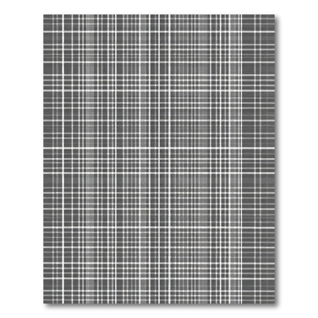 Classic Gray White Plaid Stripe Rug