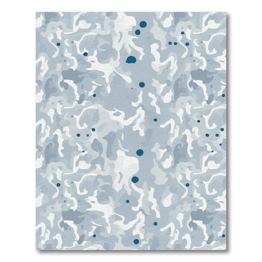 Soft Blue Abstract Splatter Spots Rug