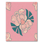 Blush Coral Petal Garden Arrangement Rug