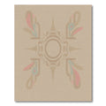 Retro Peach Abstract Swirl Medallion Rug