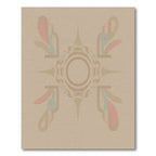 Retro Peach Abstract Swirl Medallion Rug
