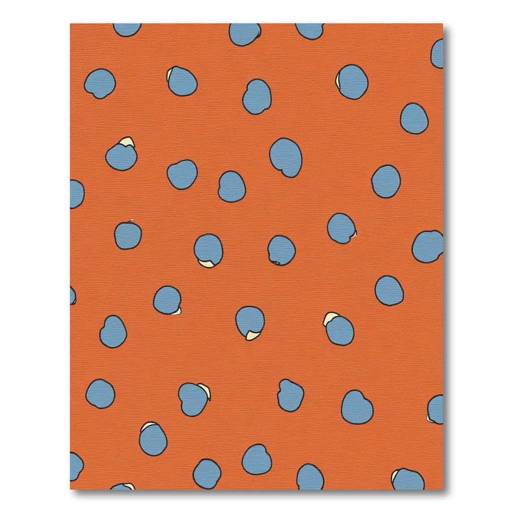 Orange With Scattered Blue Dots Rug