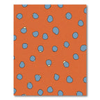 Orange With Scattered Blue Dots Rug