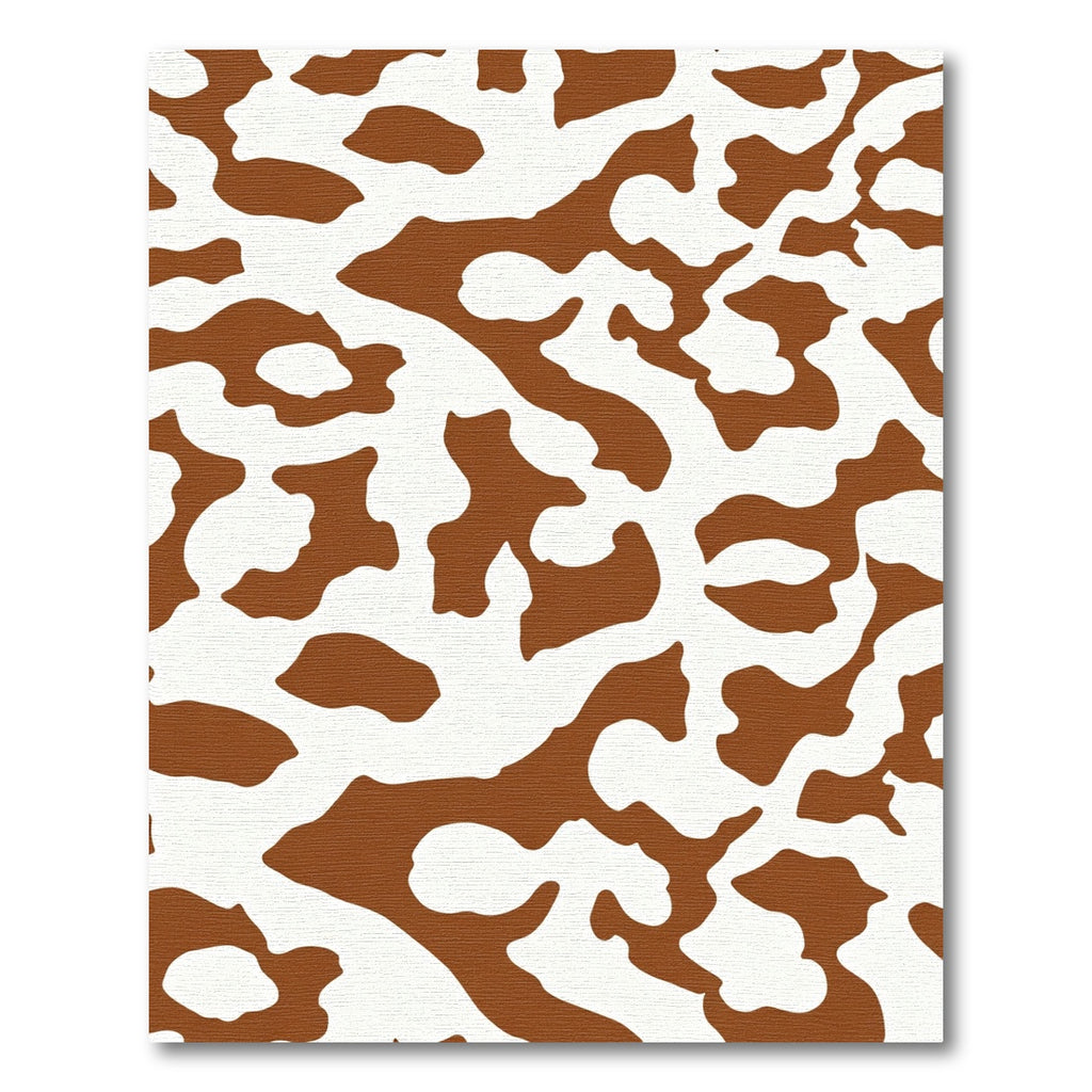 Brown White Abstract Organic Forms Rug