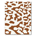 Brown White Abstract Organic Forms Rug