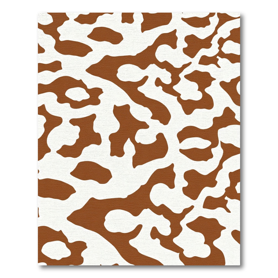 Brown White Abstract Organic Forms Rug