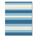 Coastal Navy Sky Blue Stripe Rug