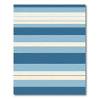 Coastal Navy Sky Blue Stripe Rug