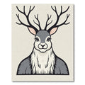 Majestic Antlered Creature Illustration Rug