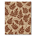 Brown Fern Leaf Botanical Arrangement Rug