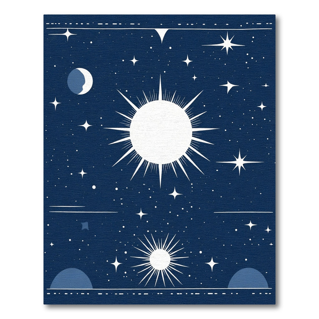 Celestial Sun Moon Stars Night Sky Rug