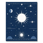 Celestial Sun Moon Stars Night Sky Rug