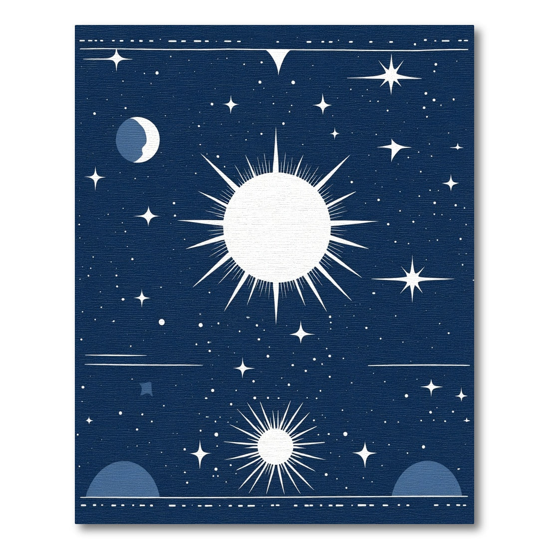 Celestial Sun Moon Stars Night Sky Rug