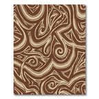 Brown Swirl Tribal Abstract Flow Rug