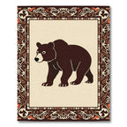 Brown Bear Woodland Border Rug