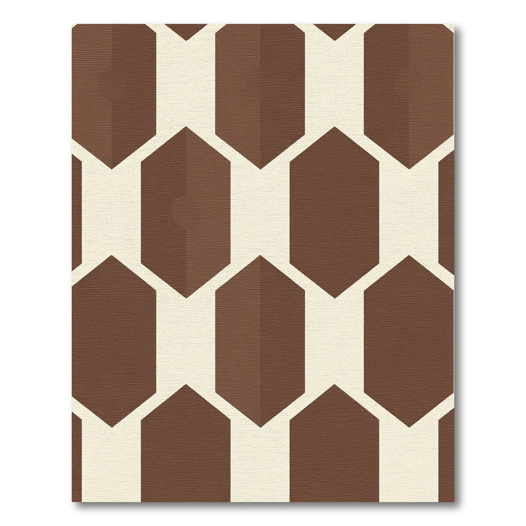 Brown Cream Hexagonal Art Rug