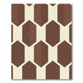 Brown Cream Hexagonal Art Rug