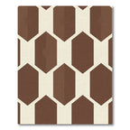 Brown Cream Hexagonal Art Rug