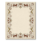 Victorian Brown Floral Fox Creature Border Rug