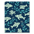 Underwater World Fish Turtle Navy Rug