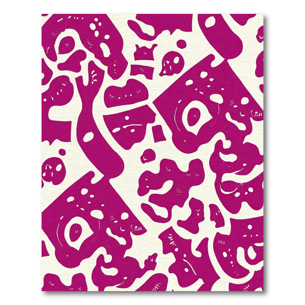 Fuchsia Abstract Organic Shapes Rug