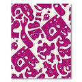 Fuchsia Abstract Organic Shapes Rug