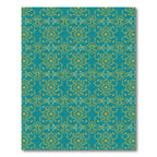 Turquoise Yellow Medallion Ornament Rug