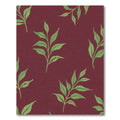 Deep Burgundy Green Leaf Branches Rug