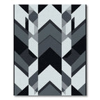 Monochromatic Geometric Chevron Composition Rug
