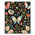 Ornate Fluttering Insect Bloom Scene Rug
