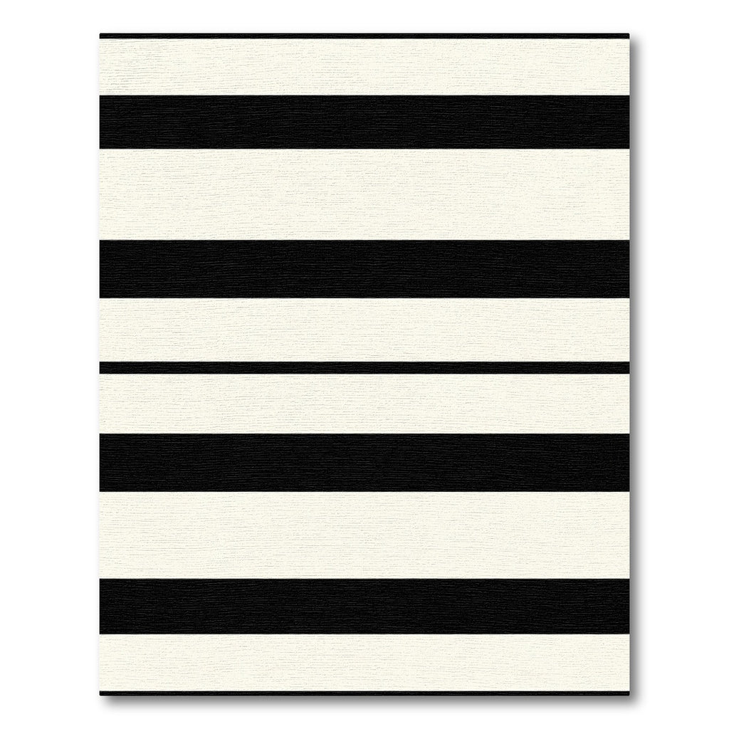 Bold Black Ivory Striped Rug