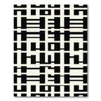 Black Cream Geometric Labyrinth Rug
