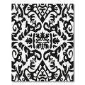 Bold Black And White Baroque Scroll Rug