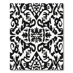Bold Black And White Baroque Scroll Rug