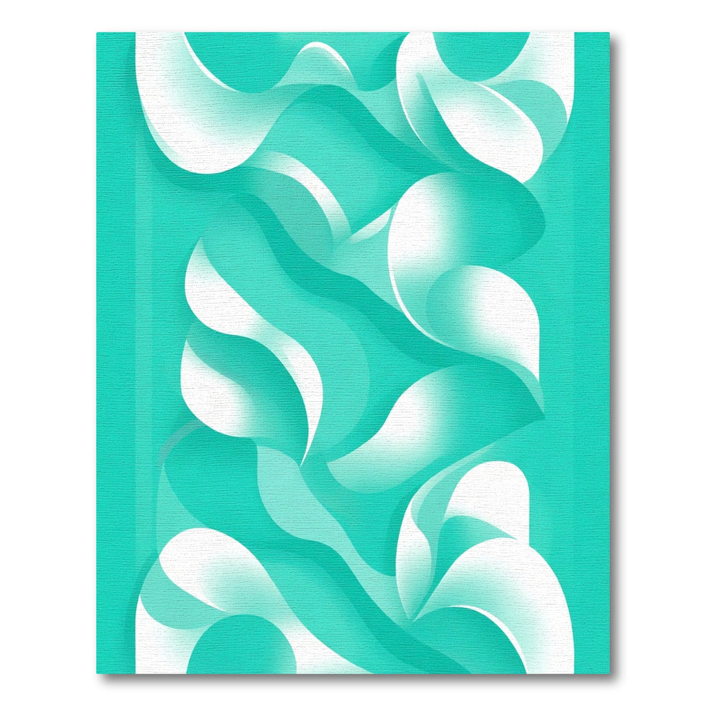 Aqua White Abstract Swirl Rug