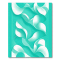 Aqua White Abstract Swirl Rug