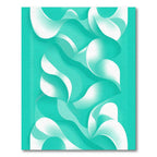 Aqua White Abstract Swirl Rug