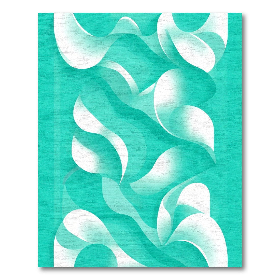 Aqua White Abstract Swirl Rug