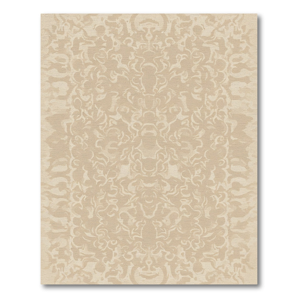 Beige Scrollwork Medallion Abstract Rug