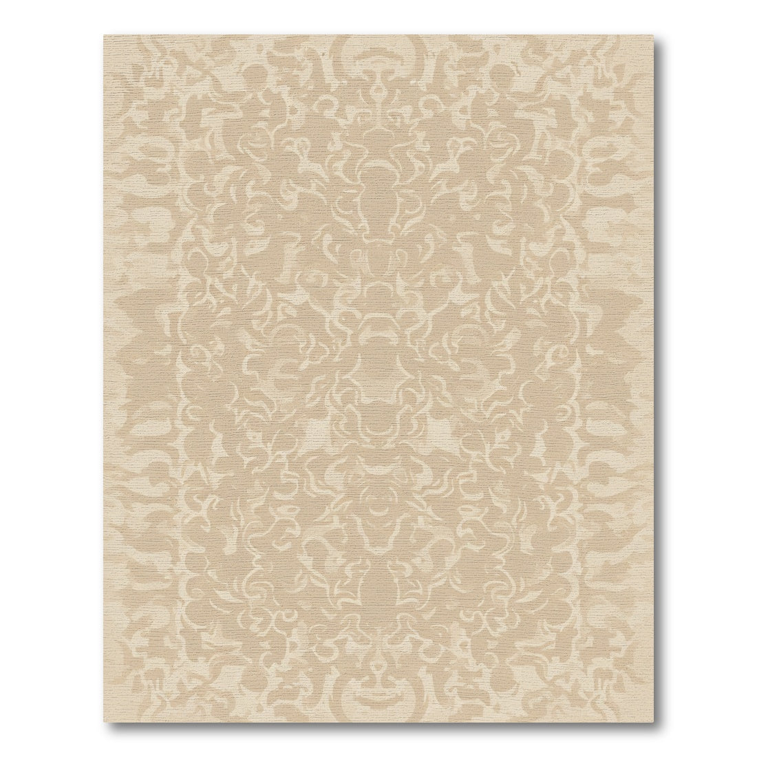 Beige Scrollwork Medallion Abstract Rug