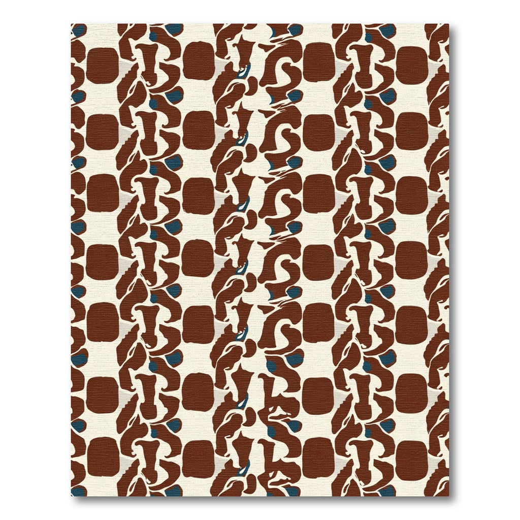 Abstract Brown Organic Shapes Rug