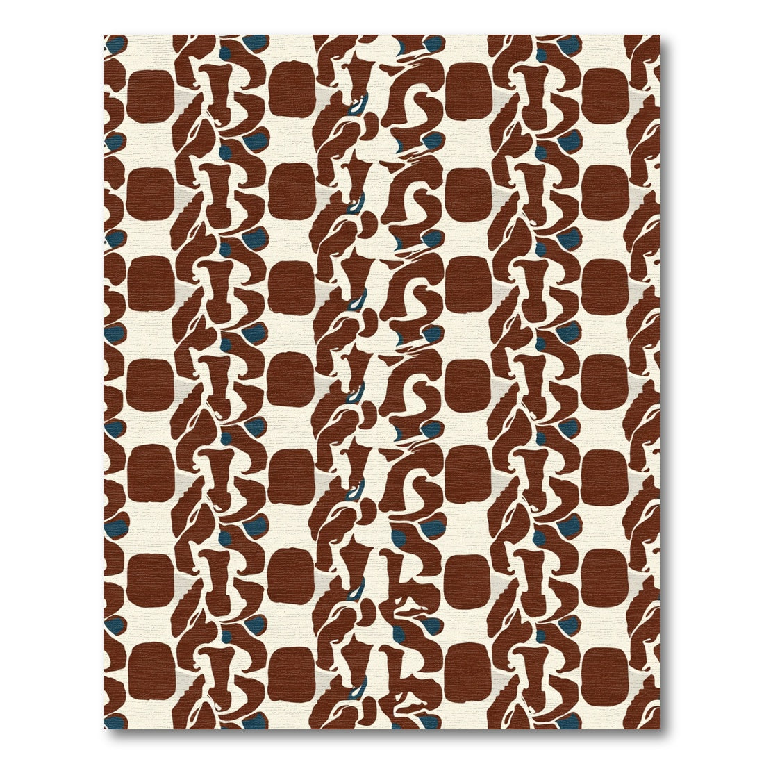 Abstract Brown Organic Shapes Rug
